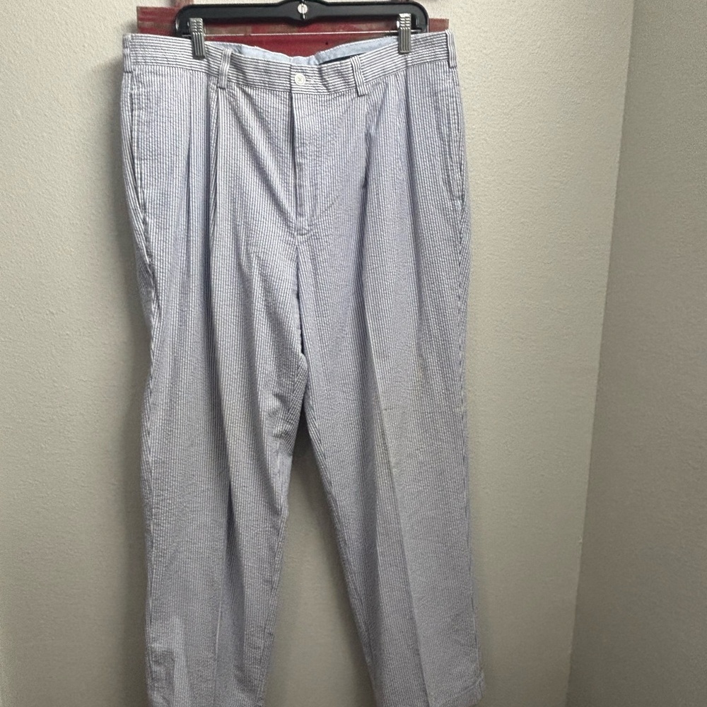 Brooks‎ Brothers Blue Dress Pants Pleated Front Straight-Leg